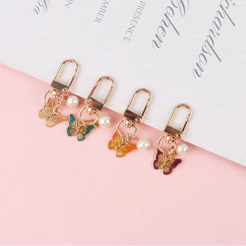 

Keychains Fashion Colorful Butterfly Key Ring Metal Animal Keychain Women Girl Car Bag Pendant Chain Charm Keyring Jewelry Gift1