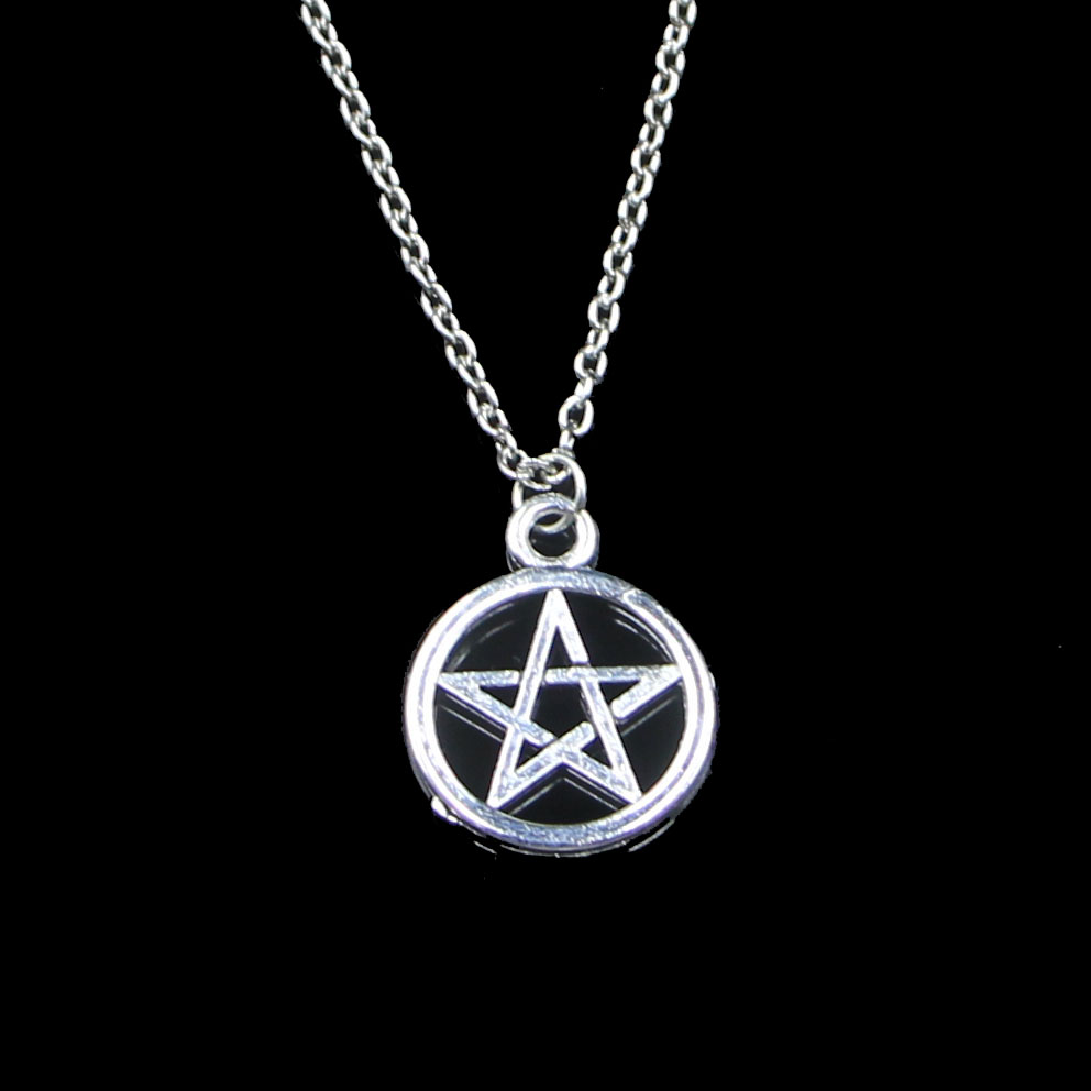 

Fashion 24*24mm Star Pentagram Pendant Necklace Link Chain For Female Choker Necklace Creative Jewelry party Gift, Silver
