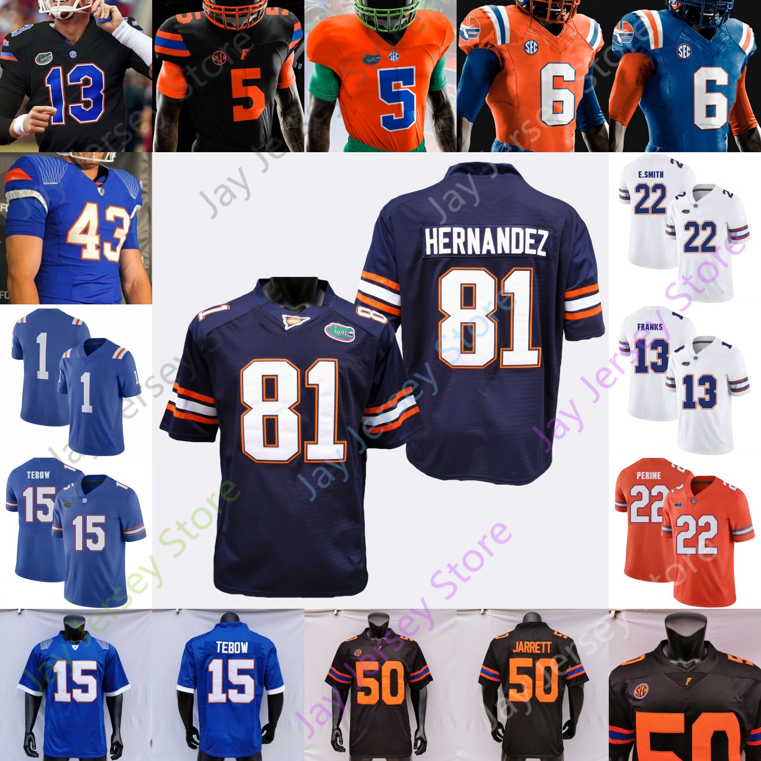 

Florida Gators Football Jersey NCAA College Hernandez Tebow Smith Dameon Pierce Carter Malik Davis Emory Jones Anthony Richardson Ja'Markis Weston Rick Wells, White iii