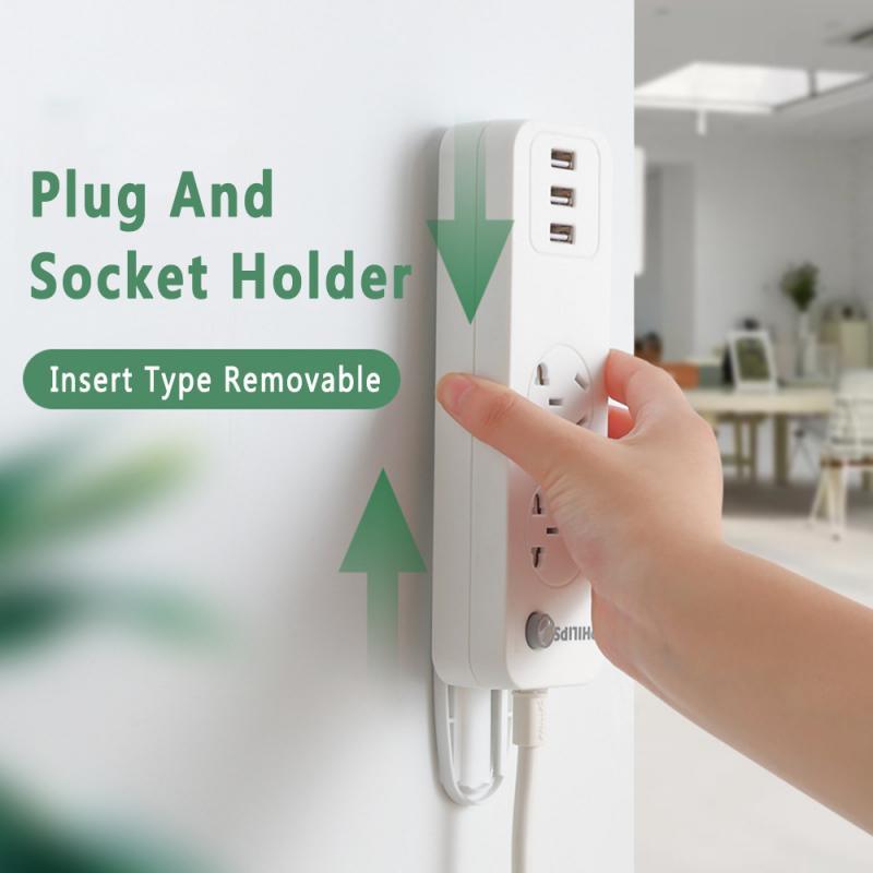 

Plug-in Cable Board Holder Household Punch-free Wall-mounted Plug-in Board Router Bracket Viscose Fiber Fixed Power Supply Tools