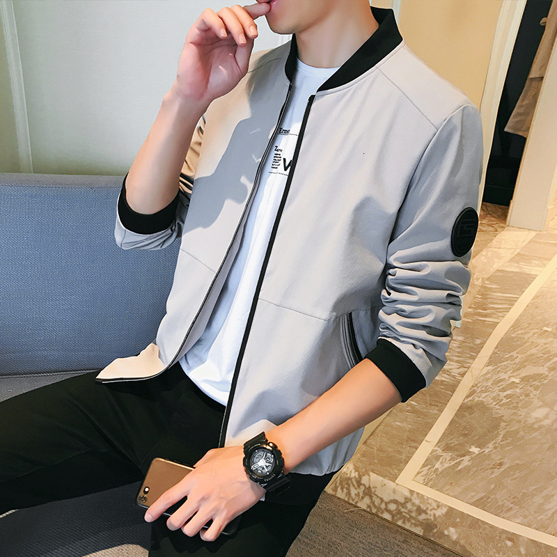 

2021 New Mens Jackets Slim Korea Style Polyester Coat 4xl Labeling Bomber Jacket Men Overcoats Hooded with Zipper Pockets Thin 1cq0, Blue 2801