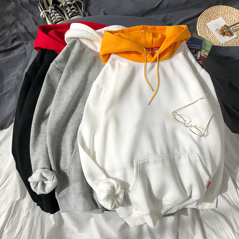 

2020 Hoodies Fashion of Hip Hop Harajuku Men Plus Casual Korean Solid Autumn Streetwear Coringa Tops, Yellow