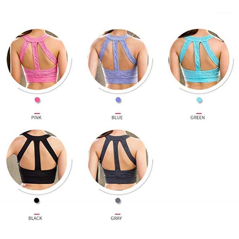 

Professional Women Running Sport Bra No Rims Hollow Out Back Yogo Bra Vest Quick-Drying Fitness Gym Shockproof Sportwear Top1, Blue