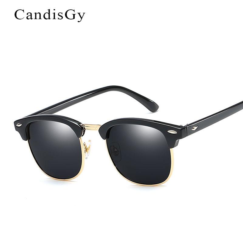 

Classic Half Rims Frame Mirror Fashion Sunglasses Men Women UV Protect Rays Rivet Sun Glasses Male Female Shades Vintage Small