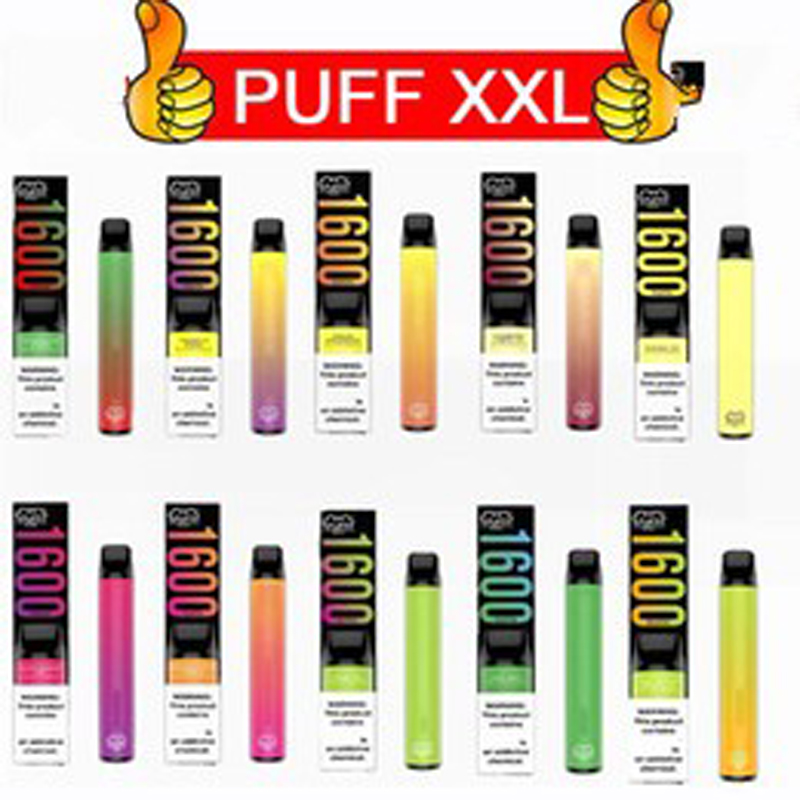 

Puff XXL Disposable Vape cigarettes Kit Pen Pods Device 1000mAh Battery 6.5ml Cartridges 1600 Puffs Prefilled VS Plus Flow Max Bang xl