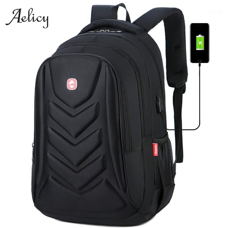 

Aelicy Fashion Black Laptop Men Backpack Large Capacity Travel Men Shoulder Bag Rucksacks Bagpack Student School Bag 20201, Bk