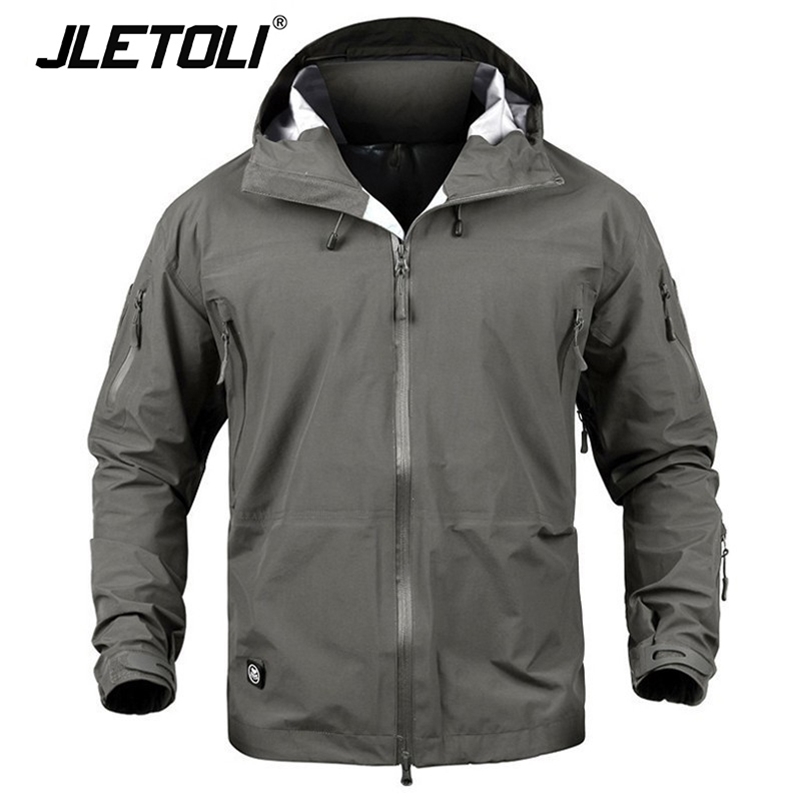 

JLETOLI Waterproof Jacket Windbreaker Winter Outdoor Hiking Jacket Men Women Coat Windproof Hard Shell Jacket Tactics Clothes 201114, Acu