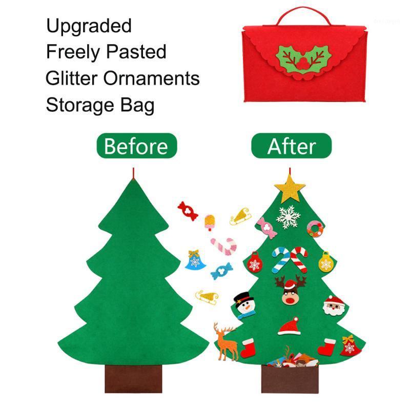 

DIY Toddler Felt Christmas Tree for Freely Pasted Kids Toys Gifts Christmas Tree with Glitter Bag Ornaments Wall Hanging Decor1