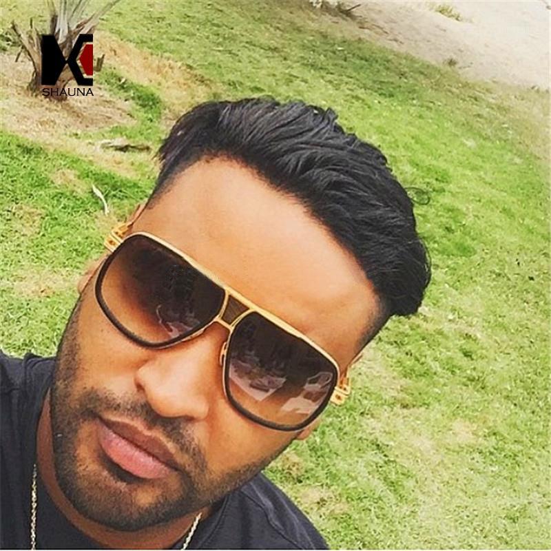 

SHAUNA 11 Colors Vintage Men Square Sunglasses Oversized Fashion Women Gradient/Reflective/Clear Lens Glasses UV4001