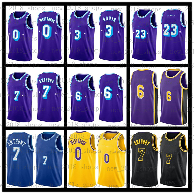 

Carmelo 7 Anthony Russell 0 Westbrook 75th 6 Basketball Jerseys Anthony 3 Davis Kid City Black 3 Mamba 2022, Men jersey