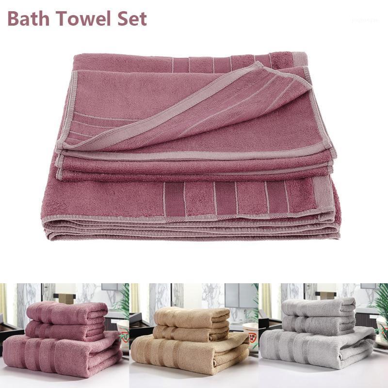 

3pcs/set Bath Towel Set Bamboo Fiber and Cotton Towel for Adults Sport Bathroom Outdoor Travel Soft Thick High Absorbent1, Dark grey