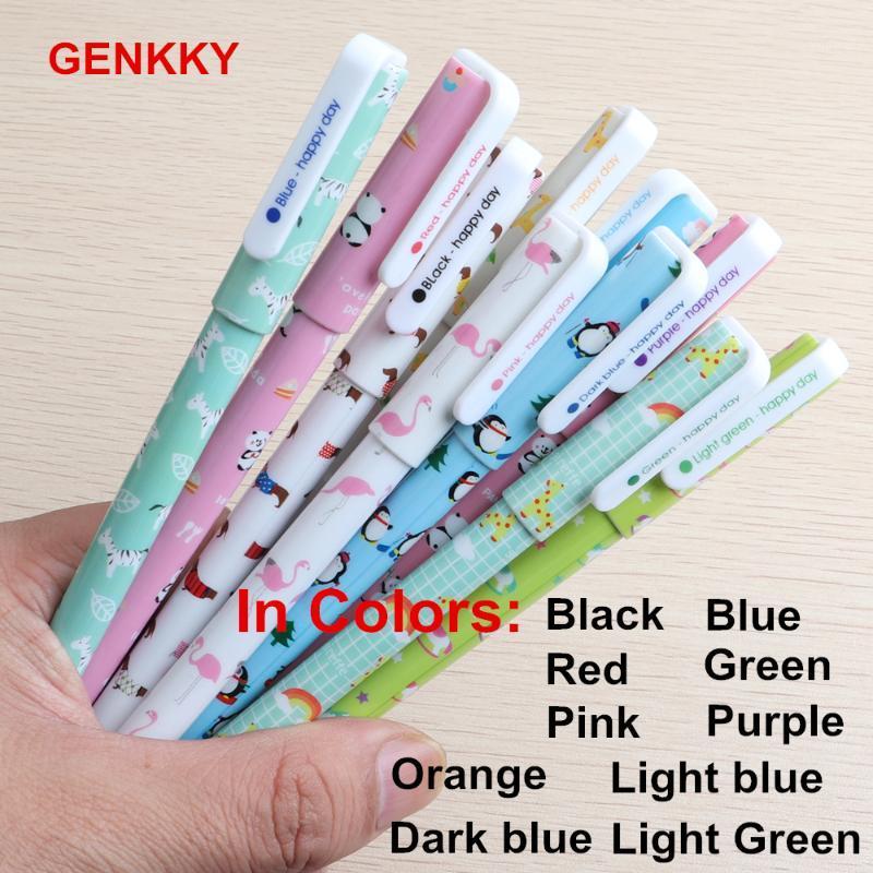 

10 Pcs/Set Color Pen Flower Animal Starry Star Sweet Flora Colored Gel Pen 0.5mm Cute pens for school Kawaii Korean Stationary1