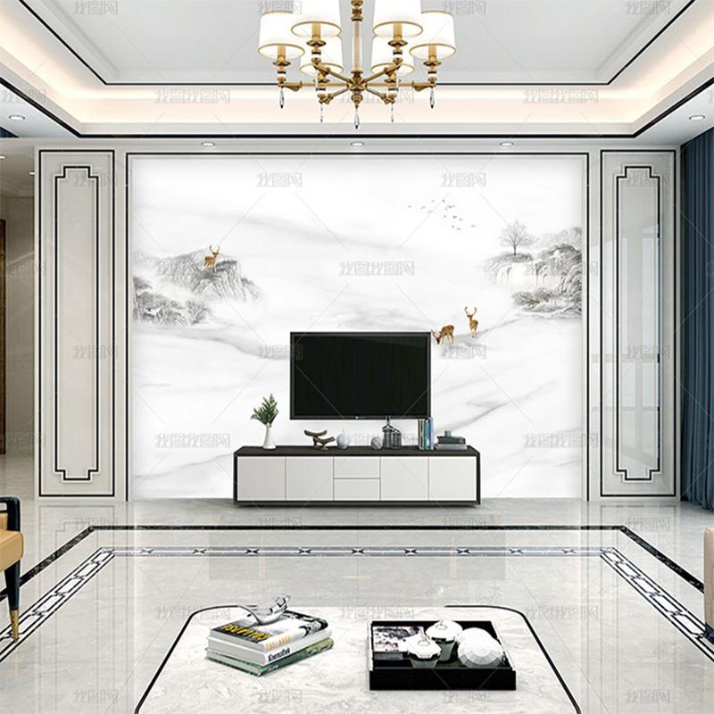 

Simple HD modern wallpaper abstract Jazz white marble wallpaper mural artistic conception landscape TV background wall, Silk cloth