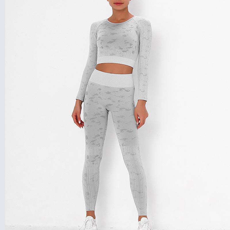 

Women Seamless Yoga Sets Female Sport Gym Suits Wear Long Sleeve Sportswear Running Clothes Women Fitness Sport Gym Set, Blue