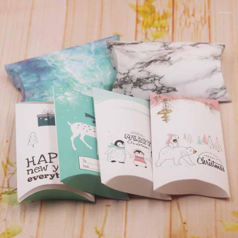 

Feiluan 20pc holloween gifts package pillow shape box Happy new year Merry christmas gifts pillow display decoration box1