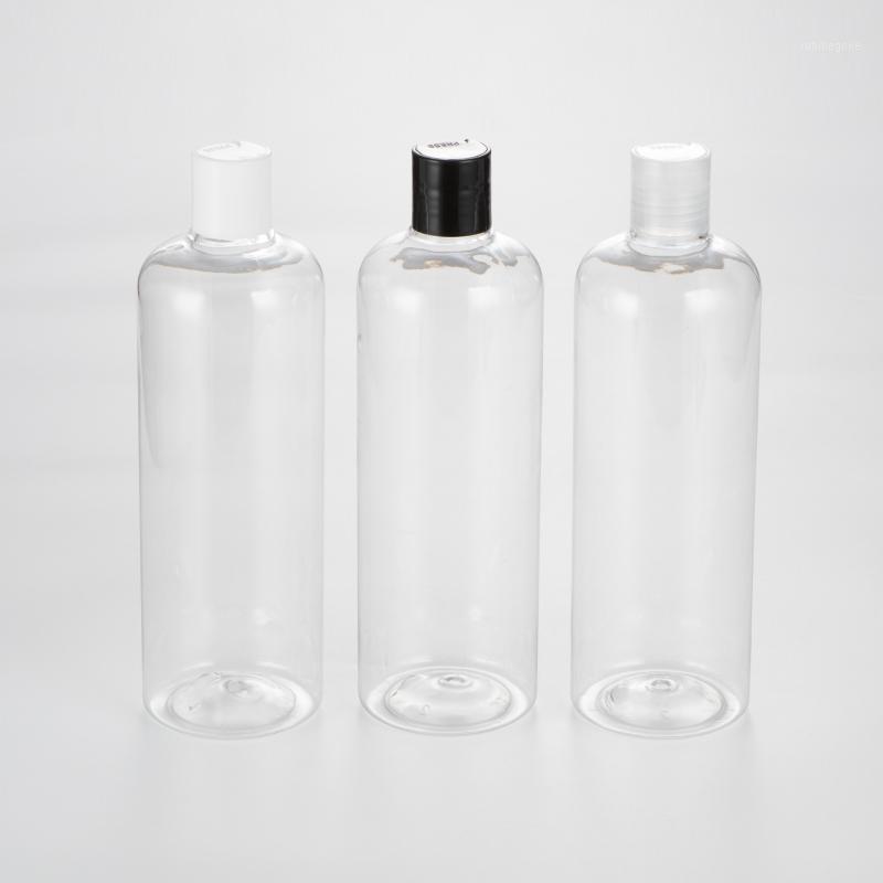 

500ML X 20 Empty Plastic Transparent Lotion Refillable Bottles PET Disc Top Cap Shampoo Emulsion Cosmetic Container1