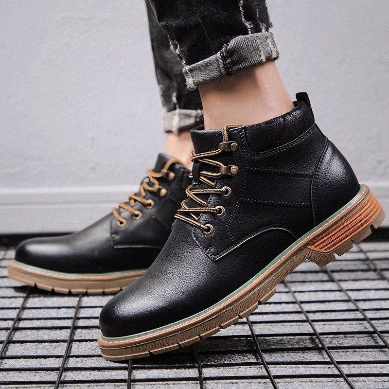 

men ankle boots quality men's casual shoes handsome comfortable spring Retro spring autumn leather boots men Footwear Sneakers #Uc0H
