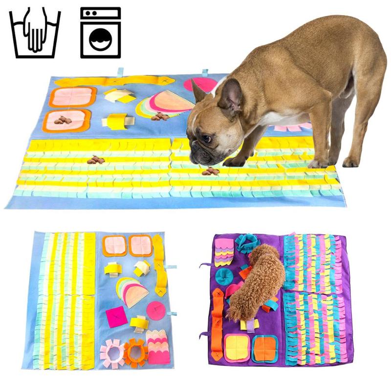 

Pet Dog Snuffle Mat Dog Puppy Slow Feeding Mat Smell Training Blanket For Stress Relief Nosework Puzzle Toy Pet Nose Pad, Blue