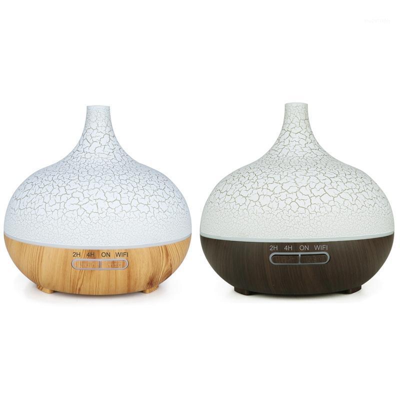 

2 Pcs Smart WiFi Essential Oil Diffuser Air Humidifier Works with Alexa Google Home EU Plug Deep Wood & Light Wood1