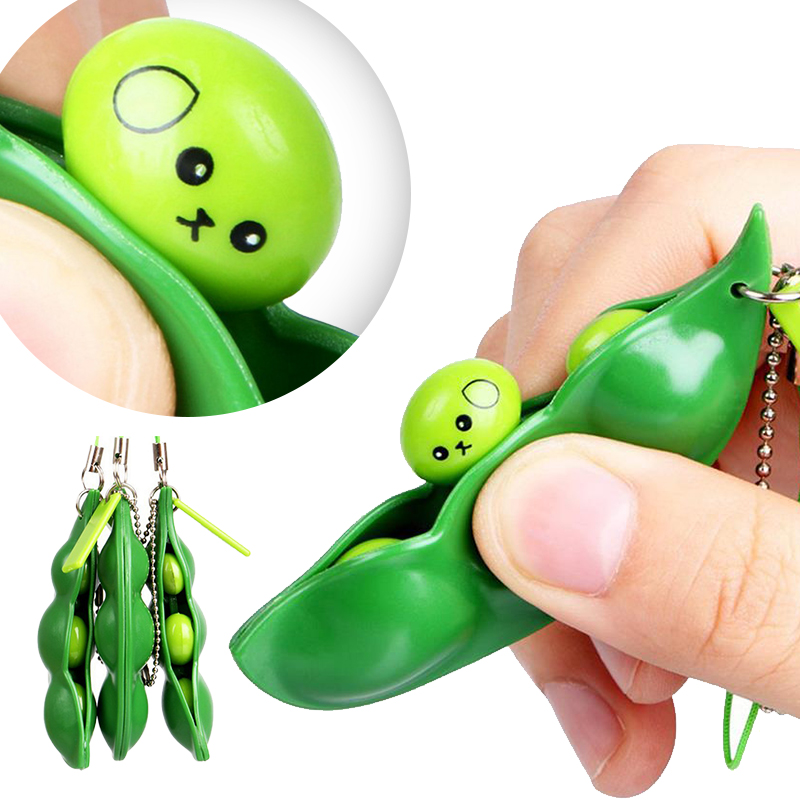 

DHL Shi Fun Squishy Infinite Squeeze Edamame Bean Pea Expression Chain Key Pendant Ornament Stress Relieve Decompression Toys Antistress