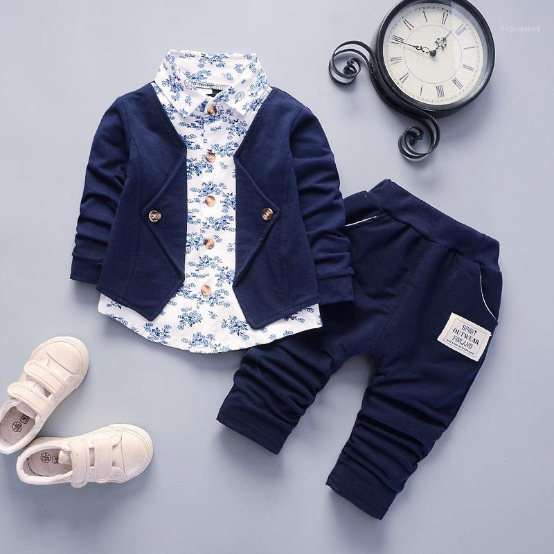 

DIIMUU 2pcs Newborn Children Clothes Baby Boys Gentlemen Casual Outfits Long Sleeve Solid Tops Pants Party Sets Cotton Garment1, As picture