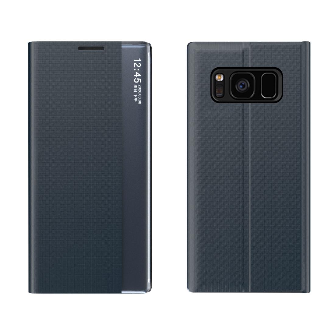 

For Galaxy S10 Plus Side Display Magnetic Horizontal Flip Plain Texture Cloth PC Case with Holder Sleep Wake-up Function