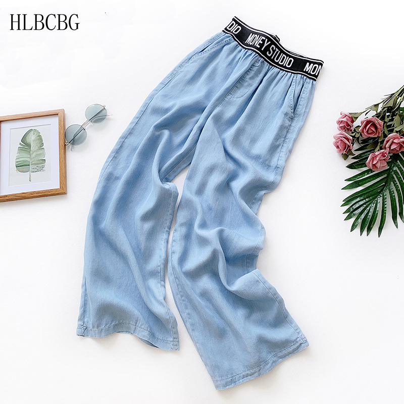 

2021 New Casual Loose Thin Tencel Jeans Women Plus Size High Waist Wide Leg Jean Elastic Denim Trousers Fashion Street Wear 7eqv, Blue