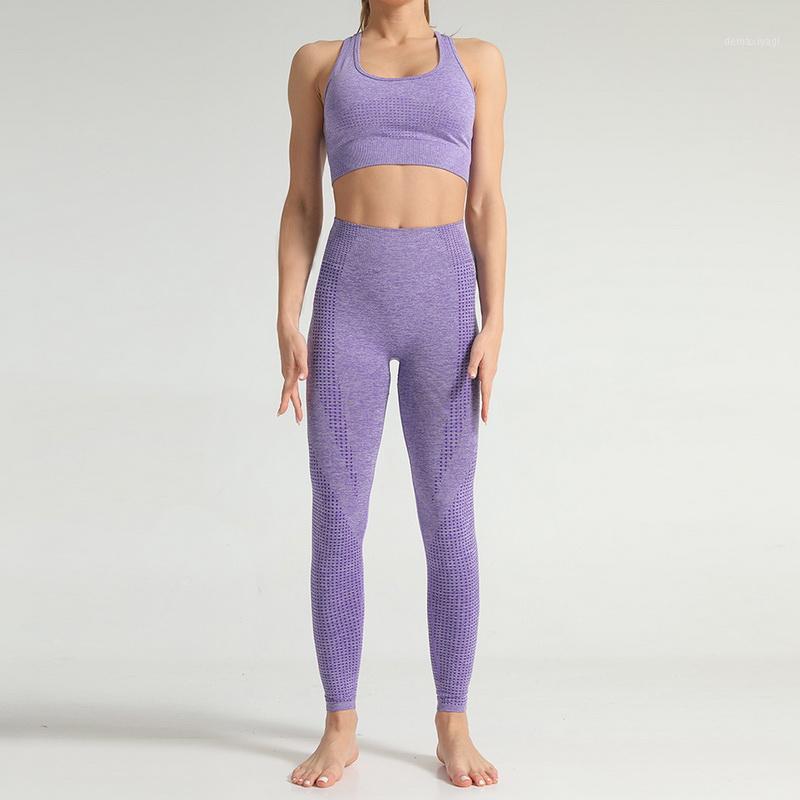 

Seamless 2 Piece Women Yoga Set Gym Clothing Fitness Leggings+Cropped Bra Sport Suit Women Long Sleeve Tracksuit Active Wear1