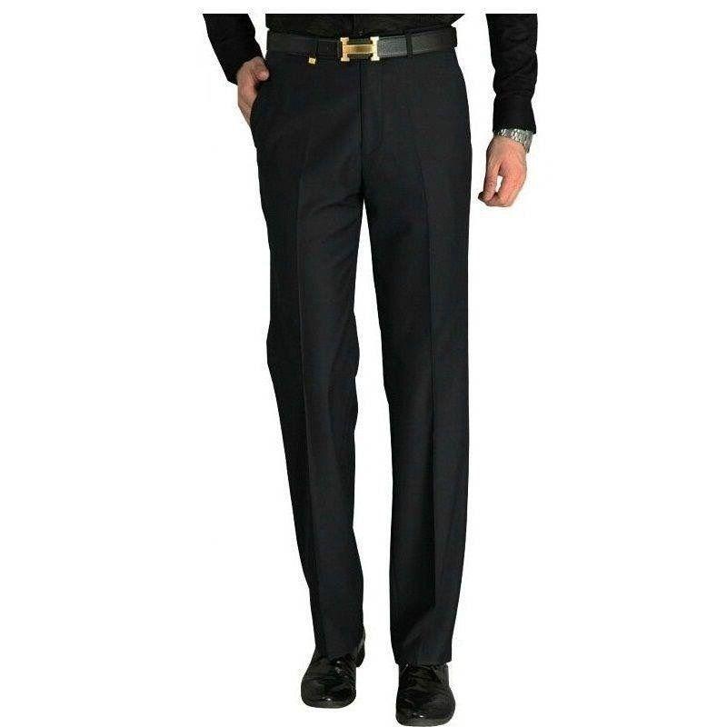 

Winter Men's Pants Thick Black Dress Pants Straight High Waist Trousers Anti-Wrinkle Smart Casual Suit Trousers for Men