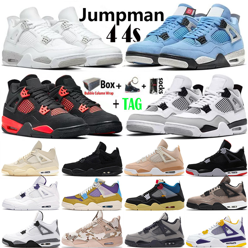 

2022 With Box Jumpman 4 4s Mens Basketball Shoes Military Black Red Thunder University Blue White Oreo Sail Bred Black Cat Canvas Shimmer Trainers Designer Sneakers