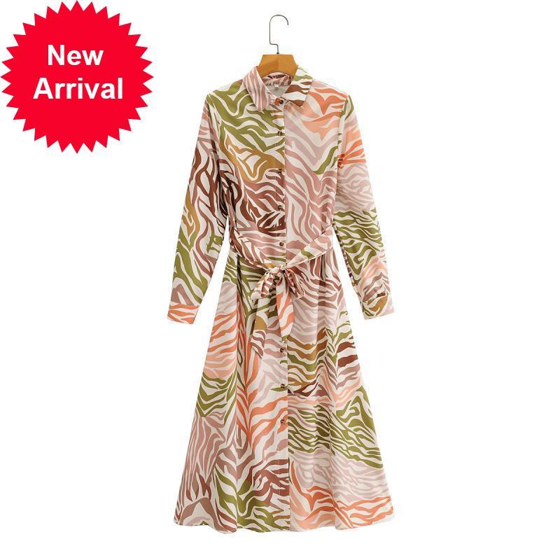 

2021 New Design of the Boho Vinatge Fashion Brand Party Autumn with Short Sleeves Midi Dress Printed in Elegant I6fp, Blue