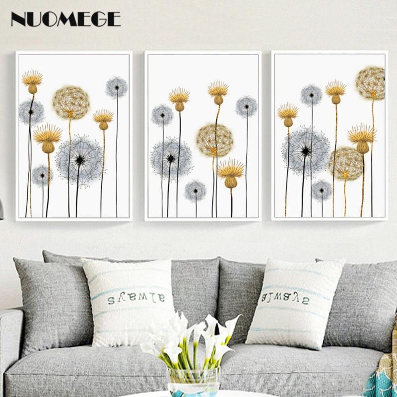 

NUOMEGE Nordic Abstract Dandelion Wall Art Picture For Home Decoration Beautiful Flower Canvas Posters and Prints Modern Decor1