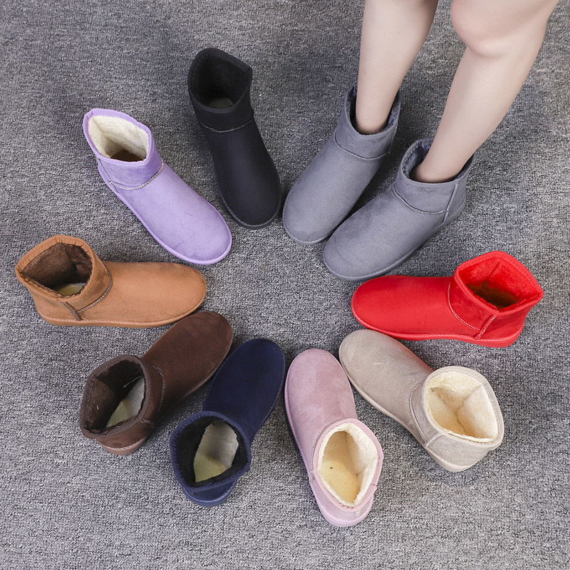 

for Woman 2020 Winter Sweet Colours Snow Shoes with Warm Teddy Boots Jja1, Red.