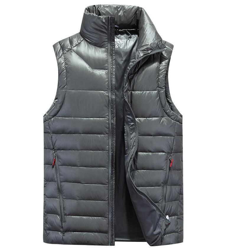 

ZNG 2021 New Men' Down Vests 4 Color Winter Jackets Waistcoat Men Fashion Sleeveless Solid Zipper Coat Overcoat Warm Vests, C291-2