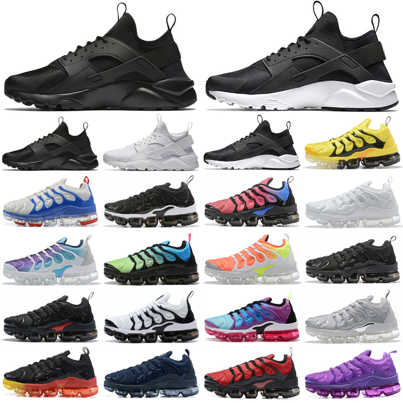 2022 Huarache 4.0 Blanc Noir Chaussures de course TN Plus Pour Hommes Femmes Baskets Barely Volt Berry Fresh Orange All Black Wolf Grey Taille 36