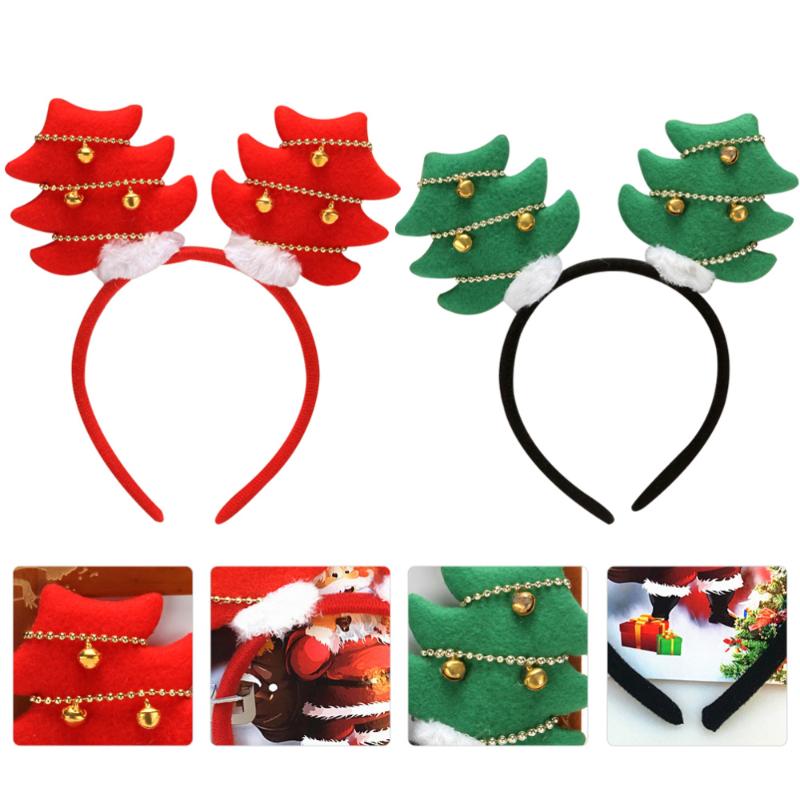 

2pcs Christmas Tree Headband Christmas Kids Cute Headdress Cosplay Hairband