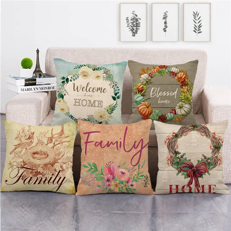 

wholesale pillowcase love home and family design cushion cover linen/cotton sofa pillow cover decorative pillows1