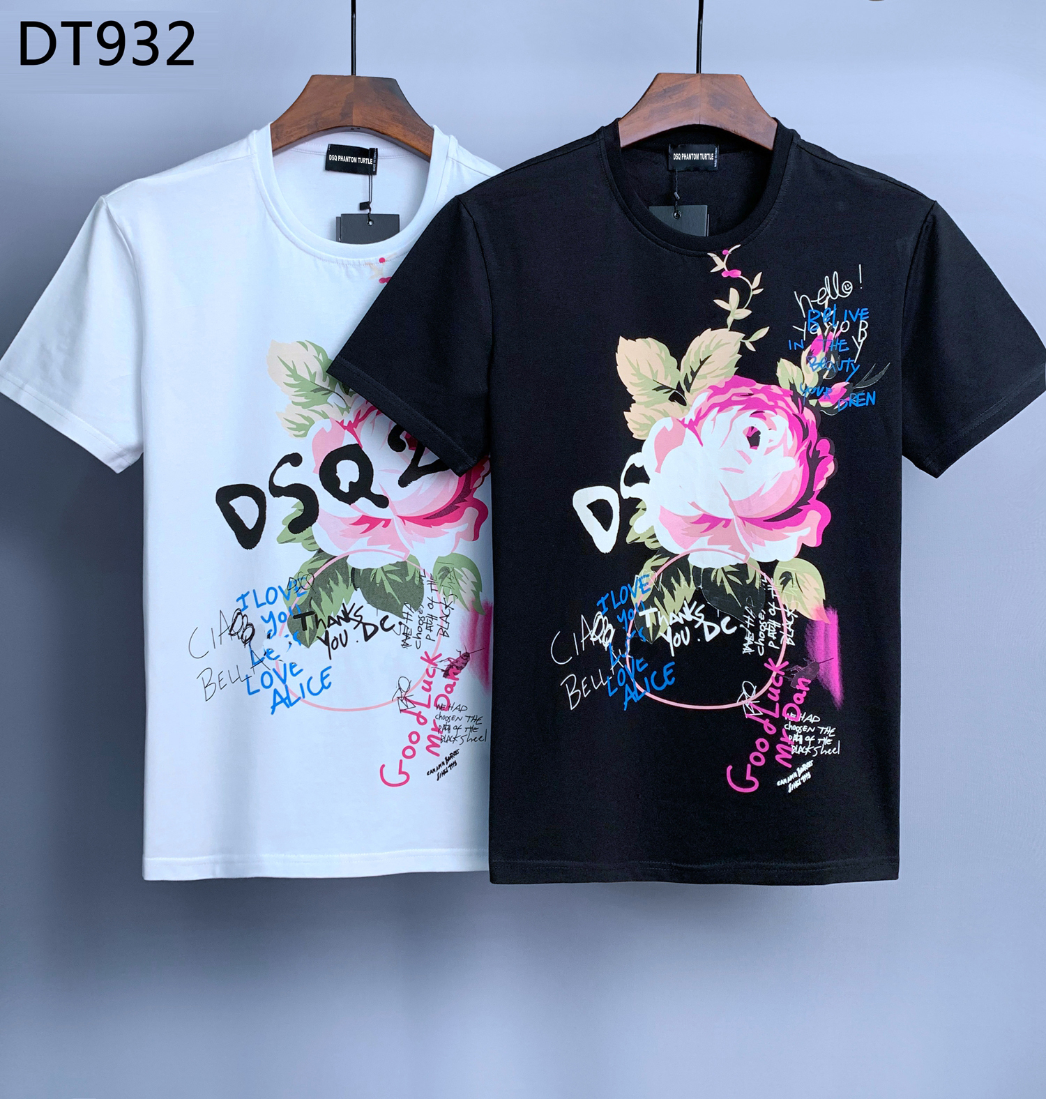 

DSQ PHANTOM TURTLE 2022SS New Mens Designer T shirt Italy fashion Tshirts Summer DSQ Pattern T-shirt Male Top Quality 100% Cotton Tops 158291, Black