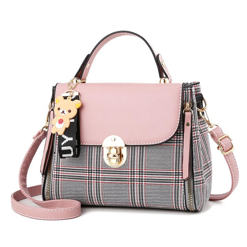 

2021 new women's bag fashion versatile Korean Single Shoulder Messenger Bag sweet girl small square, Black