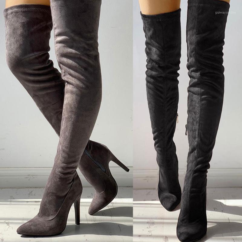 

SARAIRIS 2020 Dropship women shoes woman plus big size 48 over the knee boots high heels sexy Party long Boots botas de mujer1, Red without plush