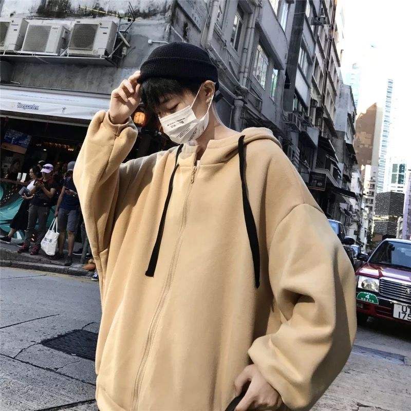 

2020 Fashion Super Dalian Hat Shirt Bat Sleeve Men's Loose Habitat Jacket, Black