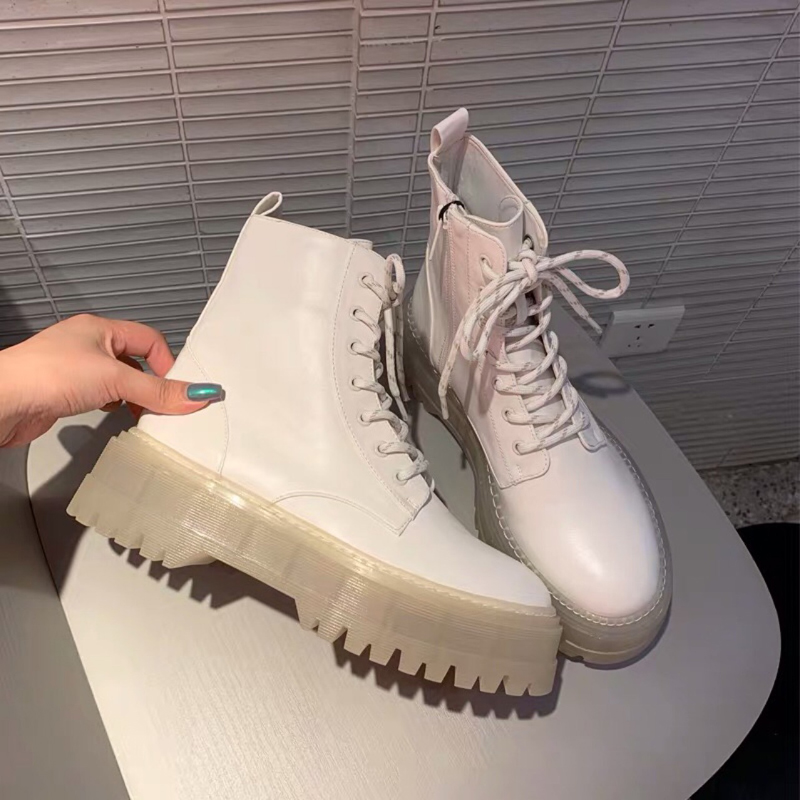 

Women's Boots Autumn New Fashion Crystal Bottom Round Toe Platform Rubber Boots for Woman Female ladies Shoes Botas Mujer, Black