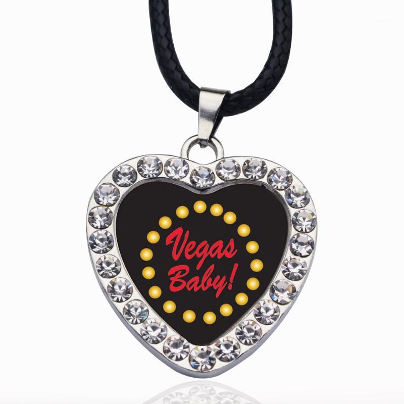 

Vegas Baby Circle Charm Crystal Necklace Heart Pendant Crystals From For Girls Gifts Silver Color Chain Kids Jewelry1