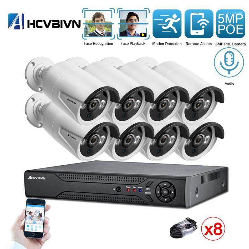 

AHCVBIVN Audio H.265 8CH 5MP AI POE IP Camera Face Detection Outdoor Waterproof Home Security Video Surveillance Set1