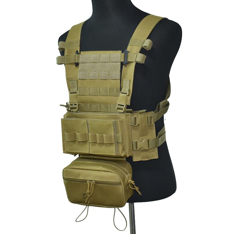 

Tactical Chest Rig Vest 3 Combat Molle Vest Army Magazine Pouch Gear Outdoor Hunting CS Wargame Hiking, Black
