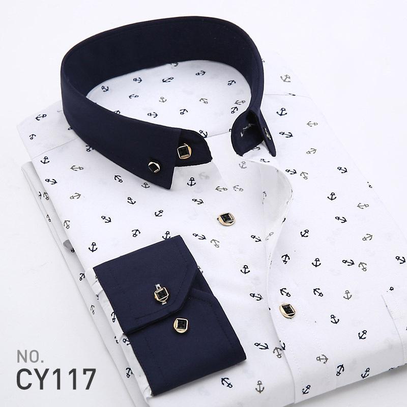 

Dress shirt button up long sleeve shirt men sleeve top men fashion casual business dress shirts Social long top, Cy118