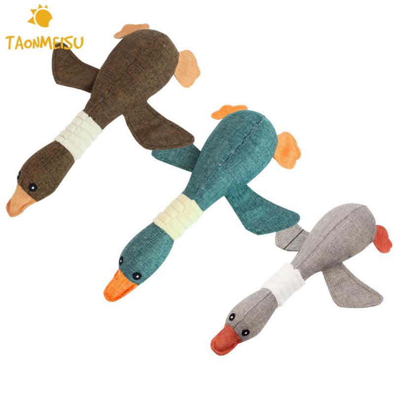 

Cute Duck Pet Dog Sound Toys Solid Resistance To Bite Playable High Quality Plush Sounding Toy Blue Gray Brown Funny Pet Toy