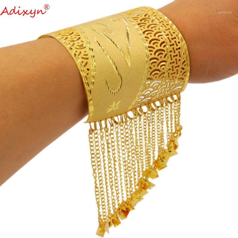

Adixyn Tassles Plus Big Size Dubai Bangle for Bride Jewelry 24k Gold Color Bracelet African Ethiopian Wedding Jewelry Party Gift1