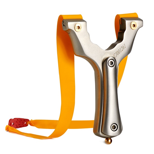 

Stainless Steel Catapult with Flat Rubber Band Outdoor Shooting Game Sling Shot Set