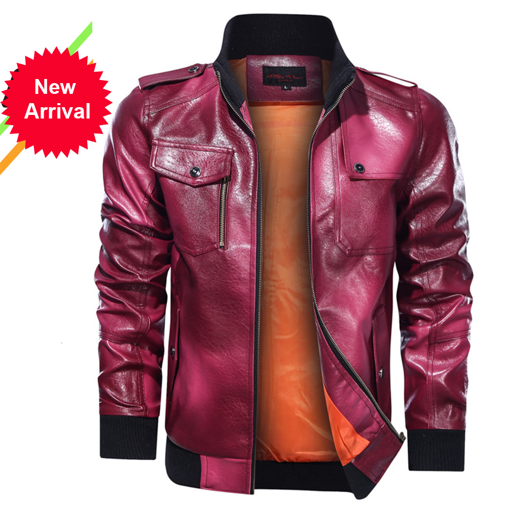 

2021 New High Quality Overcoat Men's Street Windbreaker Coat Plush Men Leather Locomotive Fur Clothing Pu Embroidery Casual Jacket O00v, Fuchsia